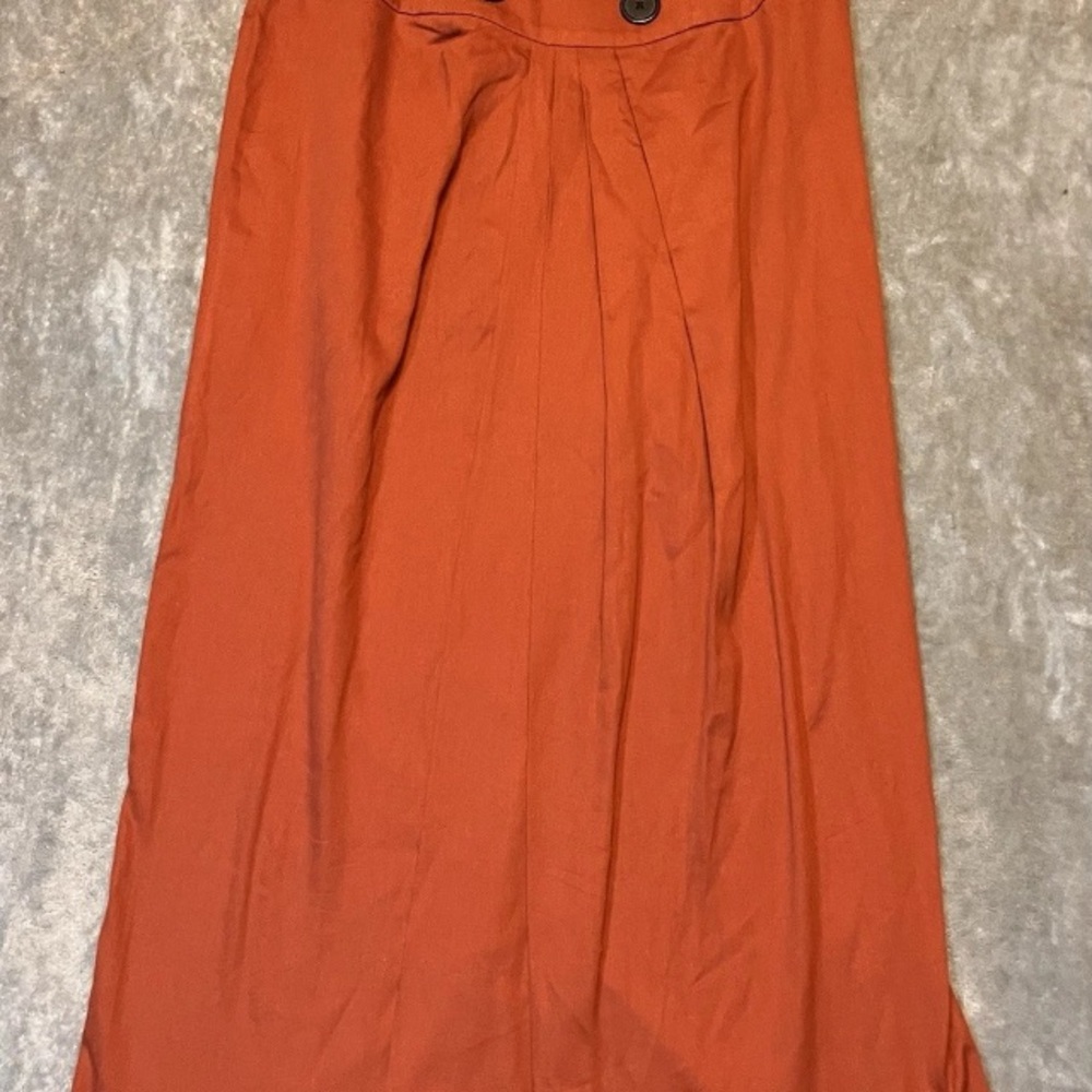 Anthropologie Atsu Woman's A-Line Knee Length Skirt Burnt Orange XS Autumn READ